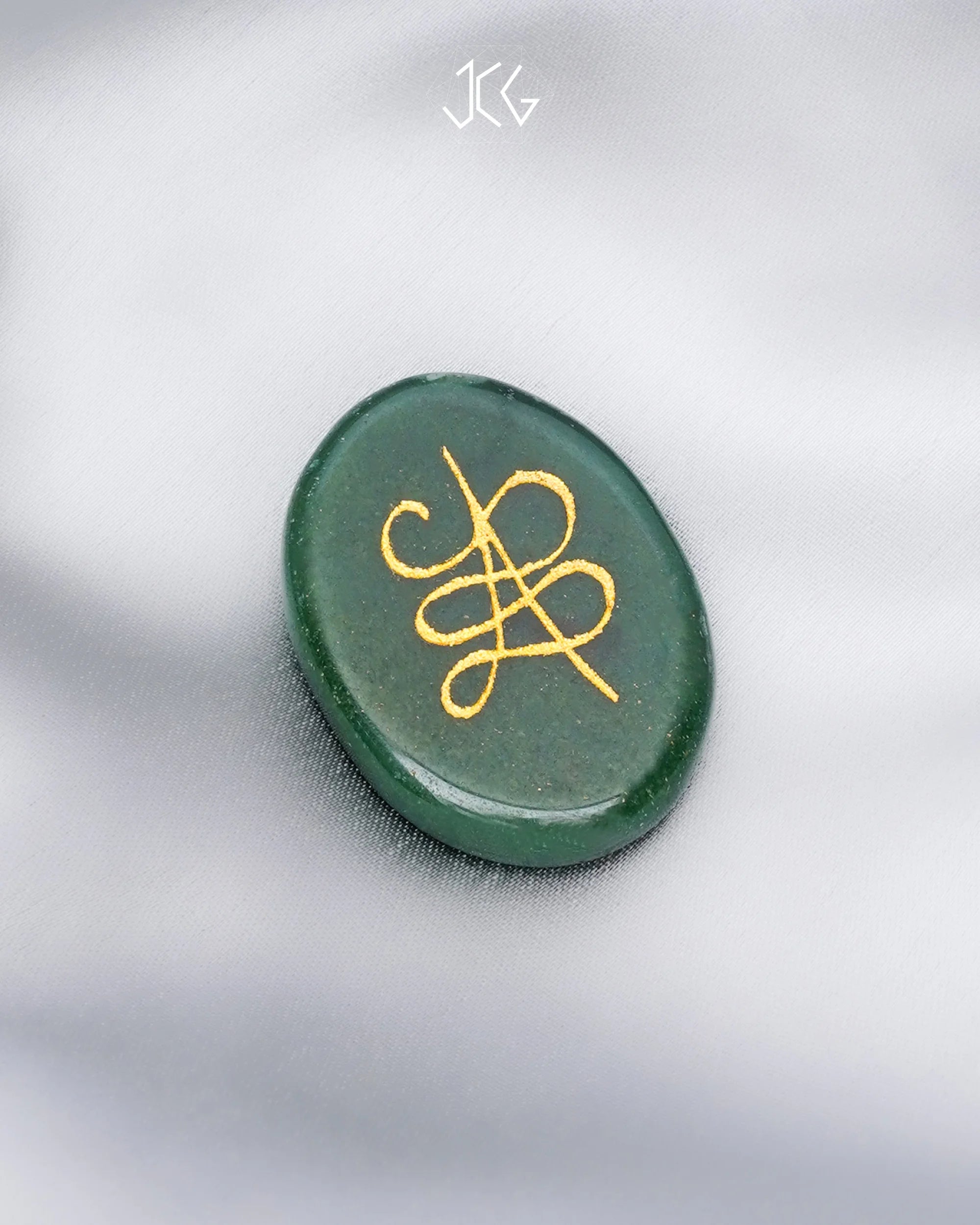 Green Jade Zibu Coin Jaipur Crystal Gems